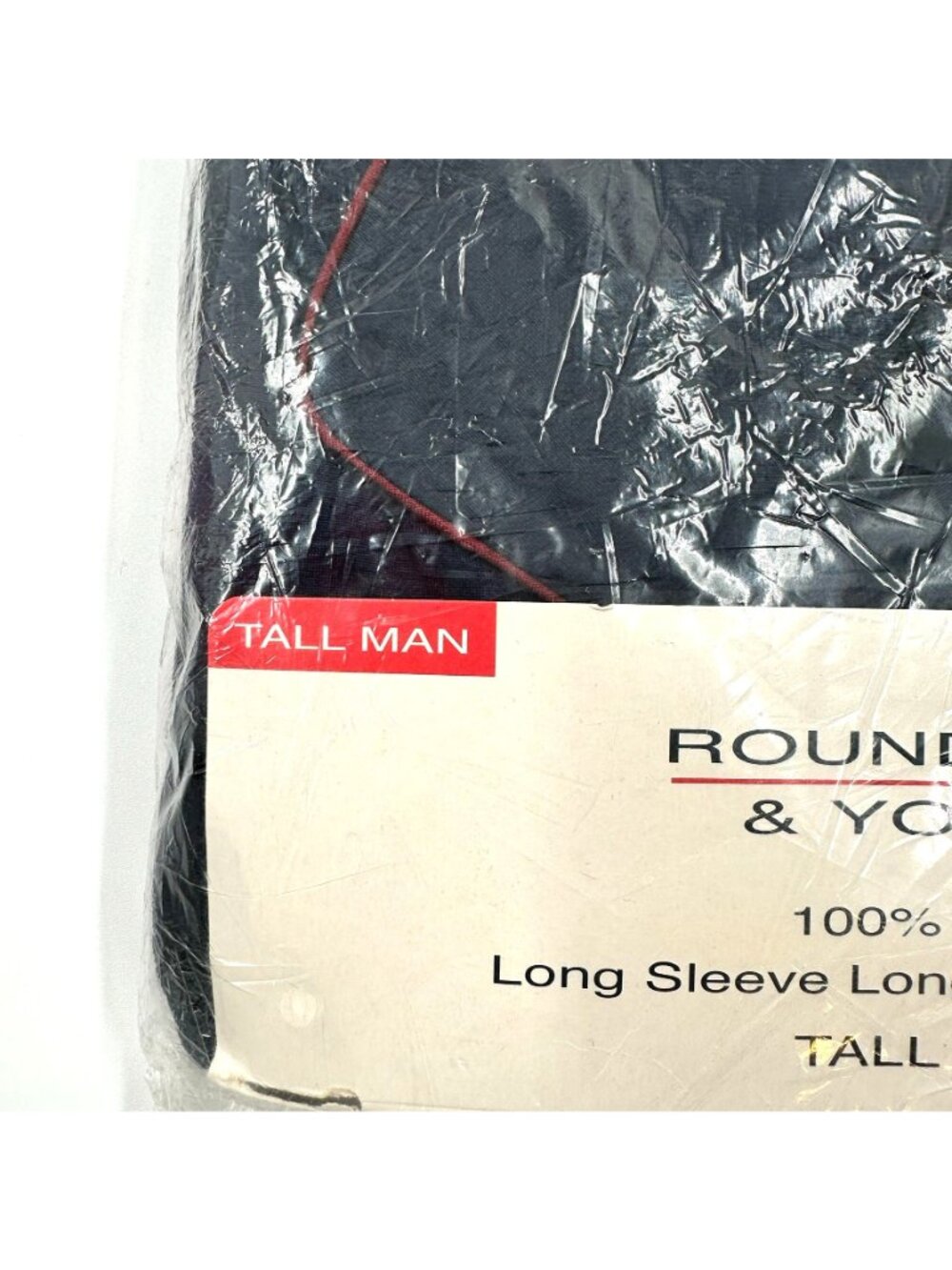 Roundtree & Yorke Mens 2X LT Long Sleeve Cotton Blend Pajama Set Navy Blue Tall - Picture 2 of 14
